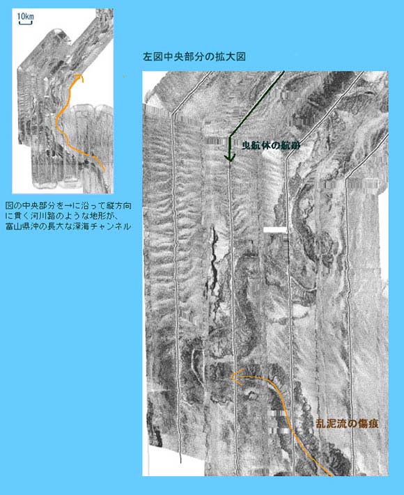 海底面の音響的パノラマ写真